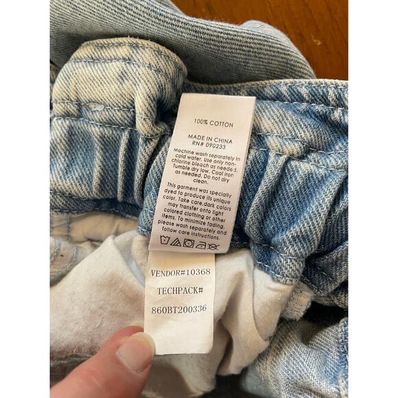 Pacsun Womens Small Mom Jeans Y2K Scrunch Waist Light Wash Denim All Cotton - Picture 5 of 10